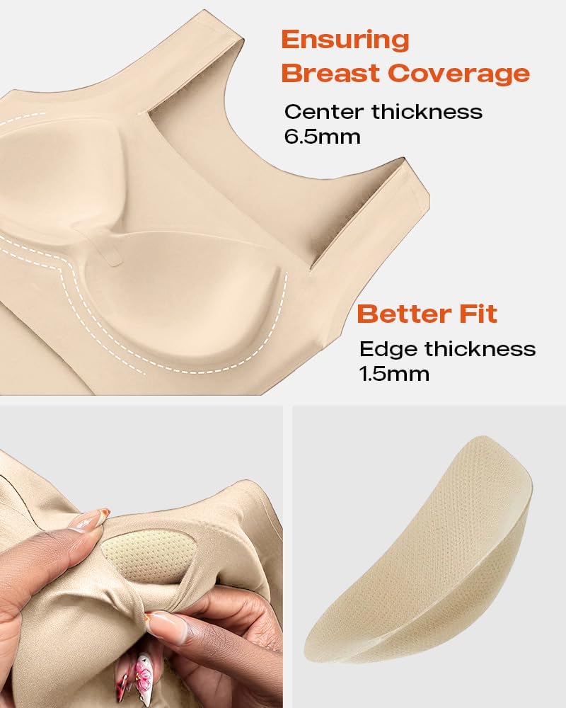 CHICME Womens U Neck Shapewear Built-in Bra Tank High Strechy Sleeveless Slim Fit Tops Camisole Workout Tops - Image 6