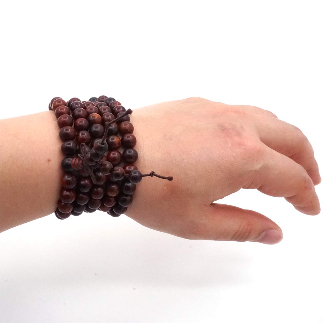 Bransoletka z koralików Mala, 108 koralików, 8 mm, naszyjnik do modlitwy, medytacji lub drewna