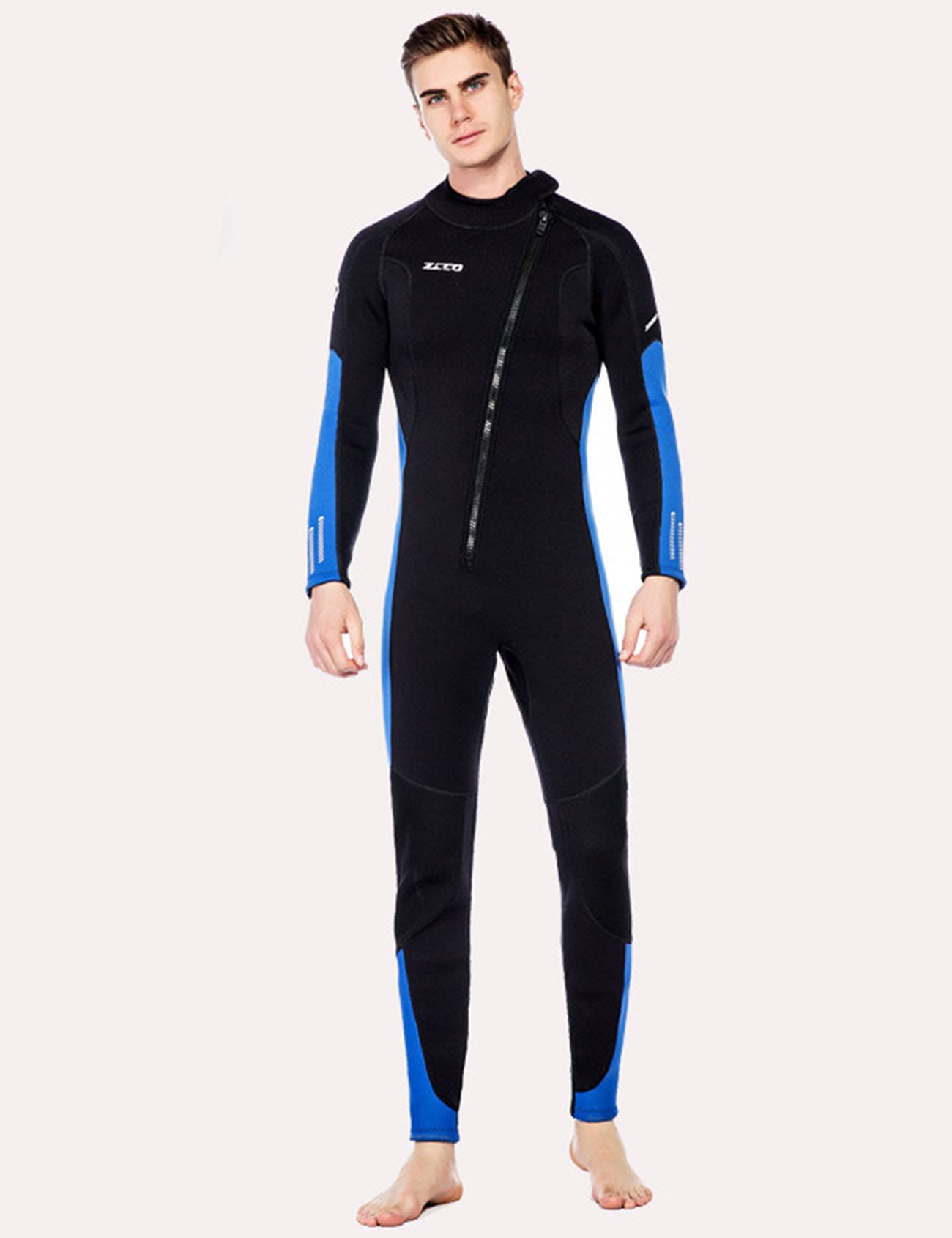 Traje de neopreno de cuerpo completo para hombre, traje de buceo con cremallera frontal, traje de neopreno para buceo, snorkel, surf, natación