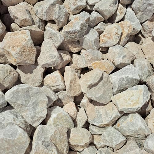 Gabionensteine Grau-Beige 8-13 cm (20 kg) | Bruchsteine Natursteine für Garten, Gabionen & Steingarten | Große Ziersteine für Hausumrandung – Frostsicher & Witterungsbeständig