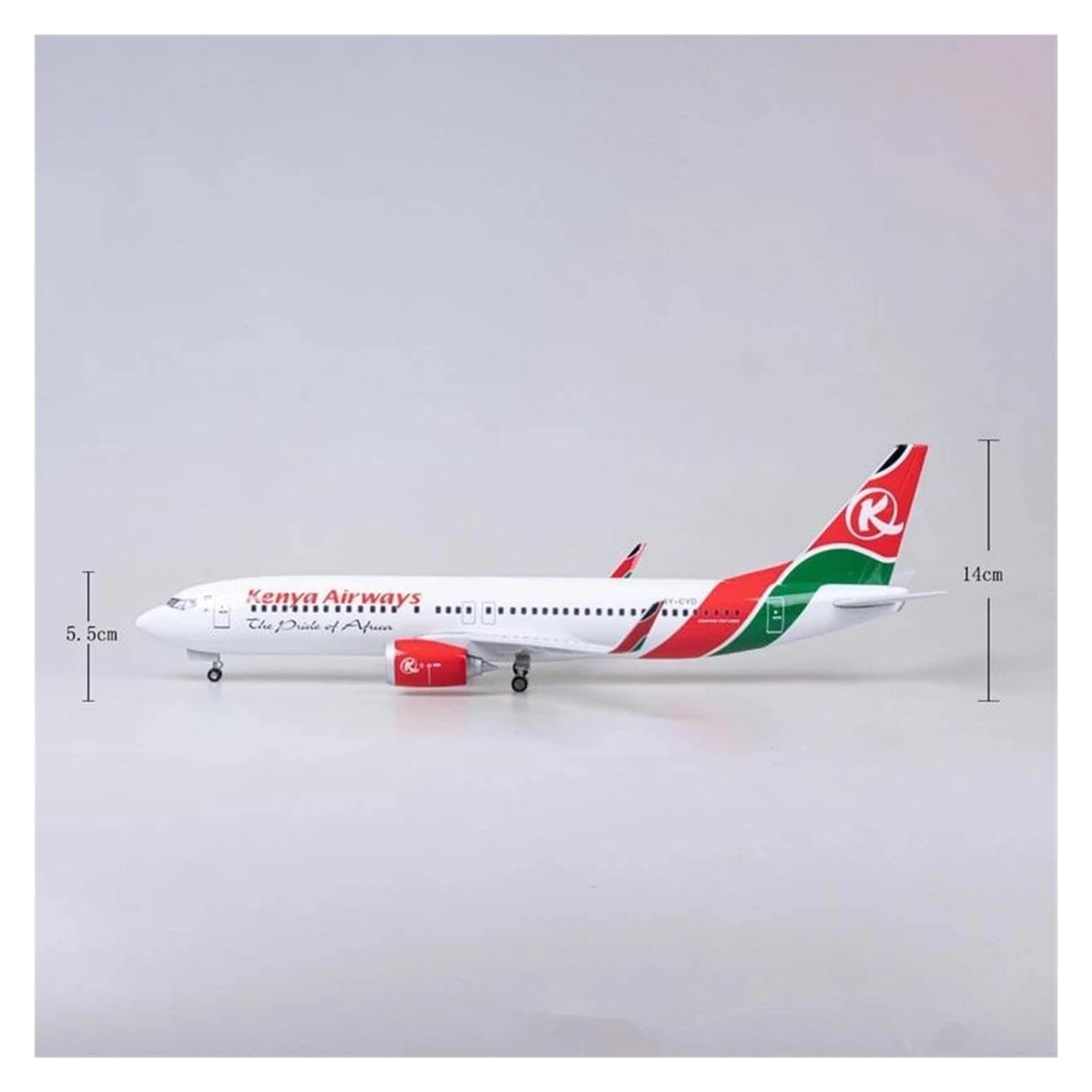 Odlewane zabawki samolotowe w skali 1/85 dla samolotu B737 MAX kenia samolot ze światłem i kołem odlewany model samolotu z żywicy Model kolekcjonerski samoloty do kolekcji (bez światła)