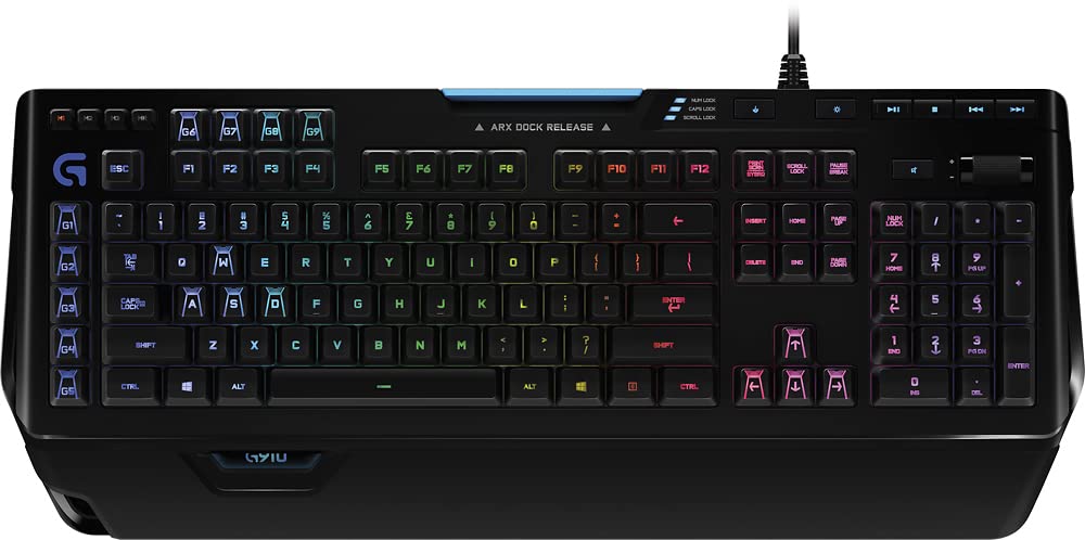 Logitech - Orion Spectrum G910 Full-size Wired Mechanical Romer-G Tactile Switch Gaming Keyboard with RGB Backlighting & 9 Programmable G-keys - 920-008012 - Black (Renewed)