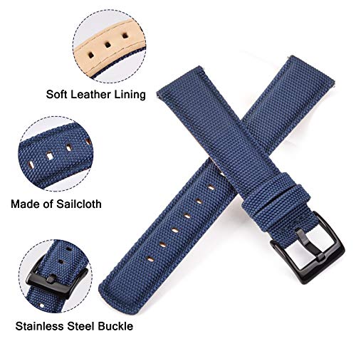 Image of Ritche Sailcloth Watch Band Quick Release Watch Strap Compatible with Samsung Galaxy Watch 6 Band Classic 43mm 47mm 40mm 44mmTimex / Seiko /Fossil /Citizen Watch Bands for Men Women