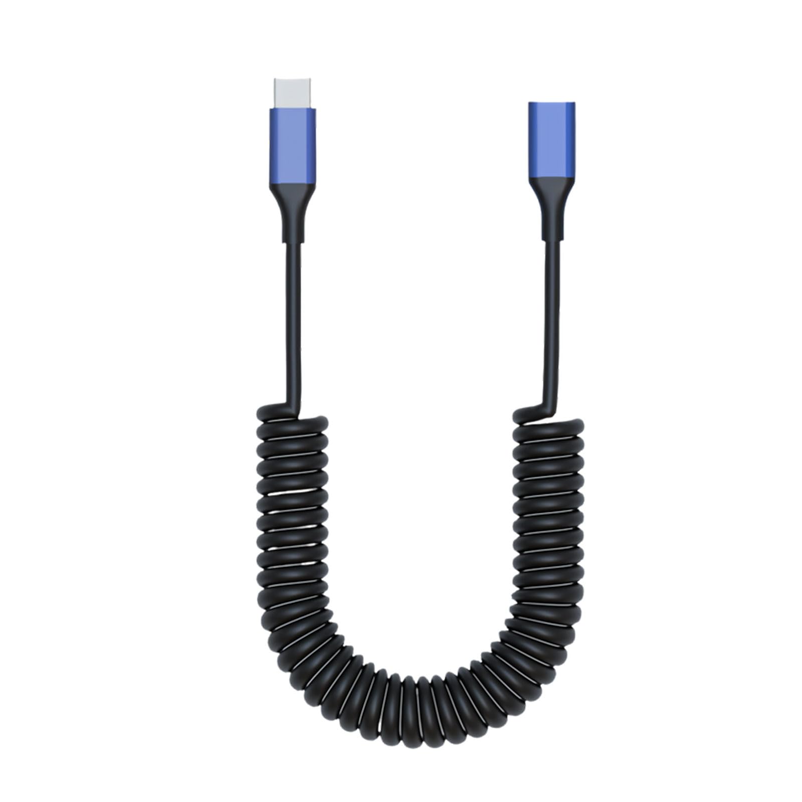Fentency Elastic USB C Extension Cable Type C Male to Female Cord Supports 60W Fast Charging & 480Mbps Data Transfer for Phones