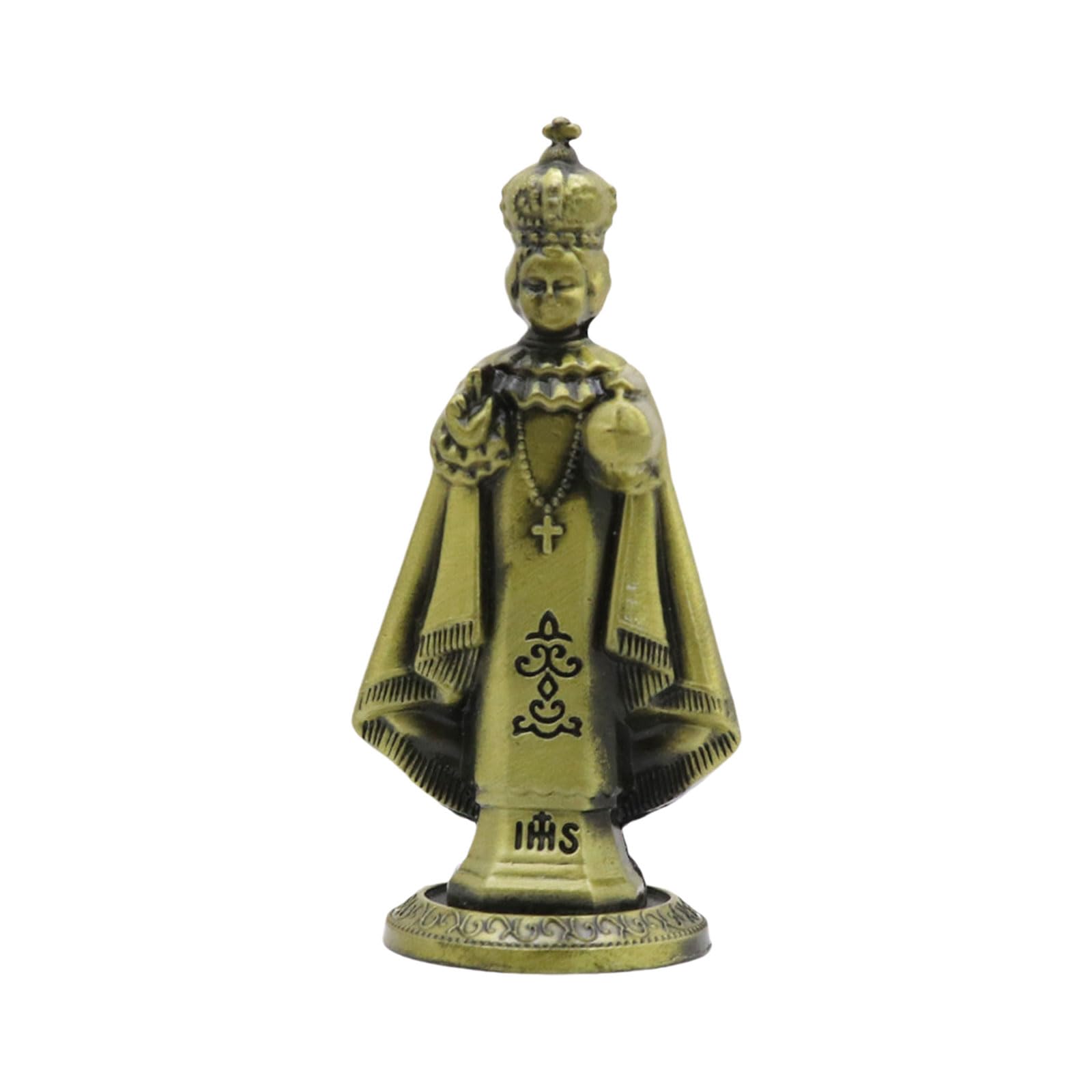 Nucelit Antique Metal Standing Maria Figurine Catholic Miniature Statue Religious Ornament for Tabletop Decors Tabletop Decors