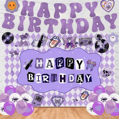 Olivia Singer Birthday Backdrop Pop Singer Poster for Music Theme Party Decorations Kpop Birthday Supplies Background Studio Shoot Photo Props