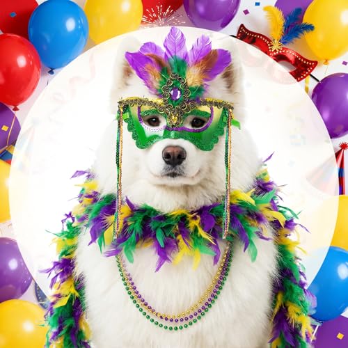 LEIFIDE Disfraz Mardi Gras para Perros Medianos y Grandes 5 Pzas miniatura 2