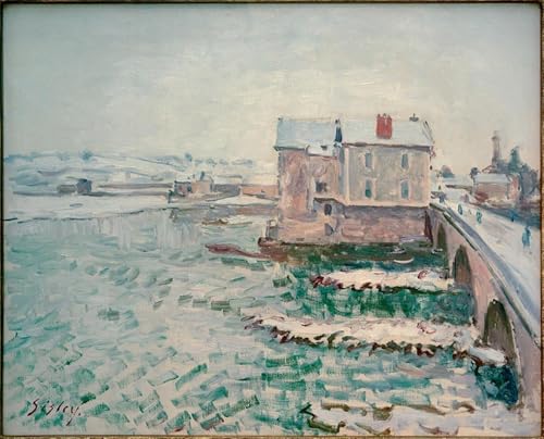 Art mural moderne le pont Moret en hiver | Impression grand format 60x90cm