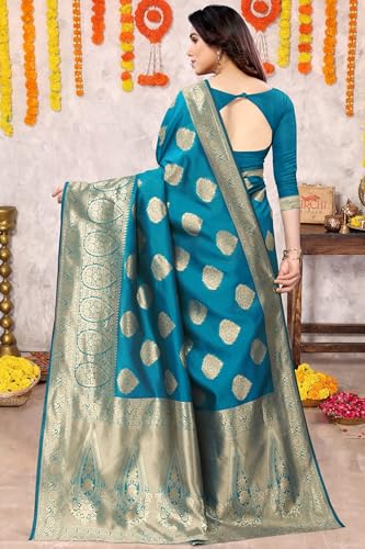 Image of MIRCHI FASHION Women Saree | Jacquard Banarasi Silk Woven Ethnic Motif Office Wear Sari