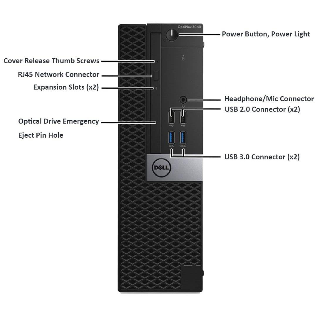 Dell Optiplex 3040 SFF Desktop Computer PC, Intel Core i5-6500, 8 GB RAM, 256 GB SSD, WiFi, Bluetooth, tastiera US QWERTY, Windows 11 Pro (ricondizionato)
