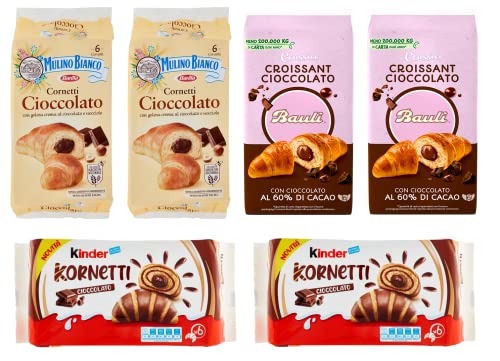 PAQUETE DE PRUEBA Cornetti Cioccolato Niños Cornetti - Bauli - Mulino Bianco Croissants Rellenos Con Chocolate 36 Croissants
