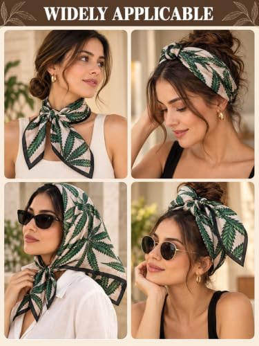 Image of Ravaiyaa - Attitude is everything Women Printed Silk Bandana 21 x 21 Inch Square Headband & Hair Wrap, Soft & Versatile | Fashion Neck Wrap