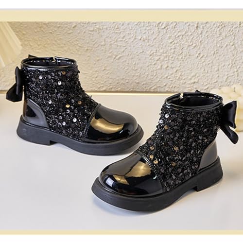 Girls Ankle Boots Fashion Boots for Girls with Zipper Short Sparkle Sequins Booties Lightweight Comfy Boots for Toddler/Little Kids/Big Kids4