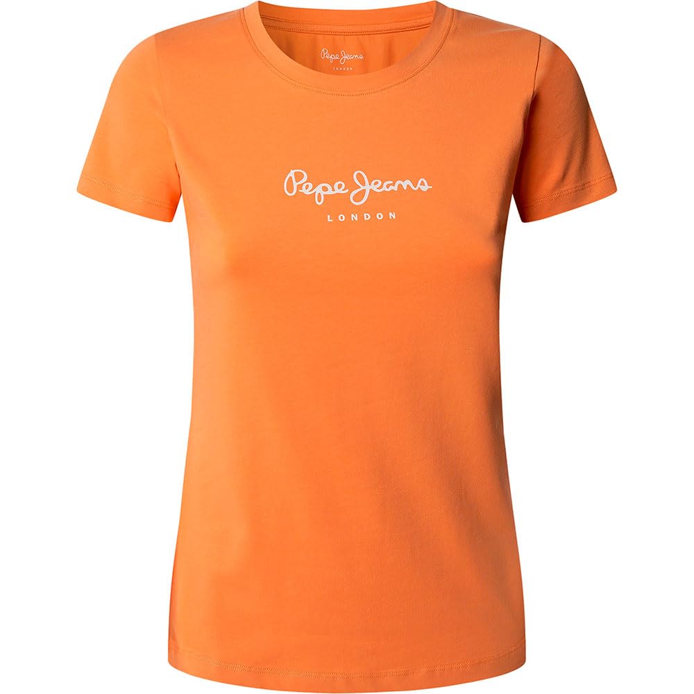 Pepe Jeans New Virginia Ss N T-Shirt, Arancione (Arancione Lavato), Xs Donna-image