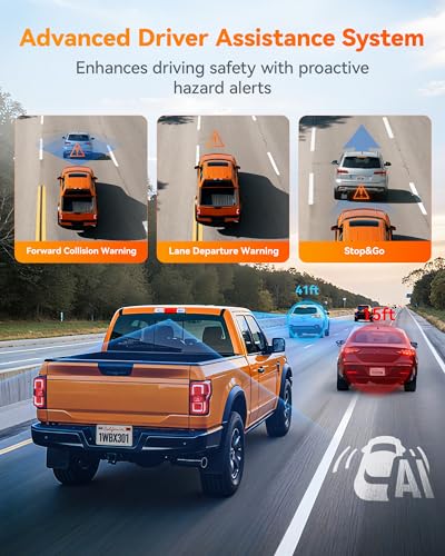 Image of WOLFBOX X3 PRO Dash Cam Front and Rear, Dual STARVIS 2 IMX675, 1440P 60FPS+1440P ADAS Car Camera, EIS Image Stabilization with Ultra-Fast 5.8GHz WiFi, Voice Control & 3 inch Touch Screen, 64GB Card & GPS