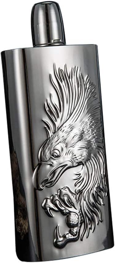 Flacon de poche acier inoxydable pour transport de vodka et set de bouteille plate argentée