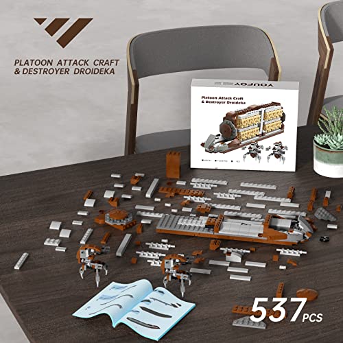 32-Piece Battle Soldiers Army Clanker Platoon Attack Craft Building Kit, With 2 Droidekas Action Figures Building Blocks Set, Toys Gifts For Boys Kids Ages 6-12 Year Old (537 Pieces) #TOP6