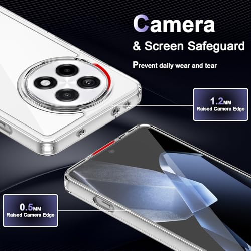 Image of Case for OnePlus 13R 5G, Military Grade Drop Protection Phone Case, Yellowing Resistant, Anti-Scratch Hard PC Back, Shockproof Hard Ultra-Thin Protective Cover, Clear