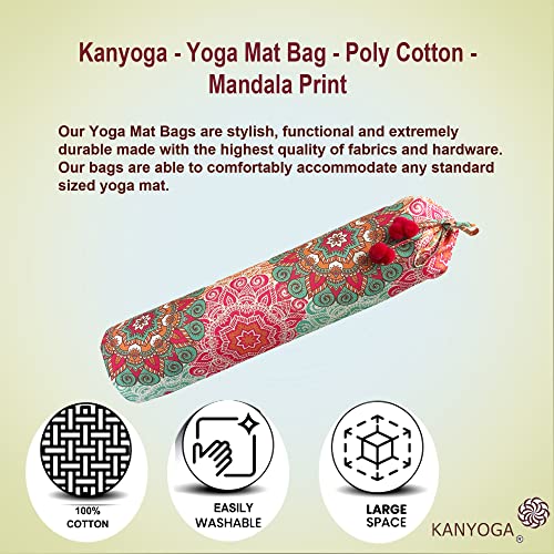 Image of Yoga Mat Cover Bag | Cotton Exercise Fitness Durable | Mat Carry Bag Cover Only With Strong Shoulder Straps | Yoga Mat Bag For Men & Women (Multi, L 74 X W 25 Cm)