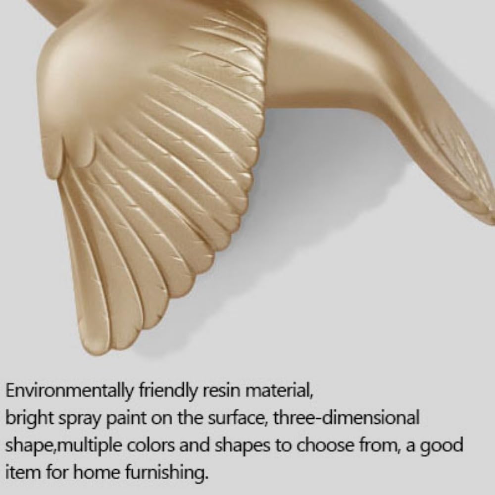 Scultura da Parete a Forma di Uccello, Ornamento da Parete, Scultura da Parete Galleggiante scolpita in 3D, Decorazione da Parete in Resina a Forma di Uccello, per Bagno, Soggiorno(E)