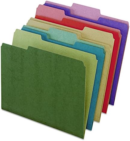 Earthwise by Pendaflex 04350 Recycled File Folders, 1/3 Top Tab, Ltr, Assorted (Box of 50)