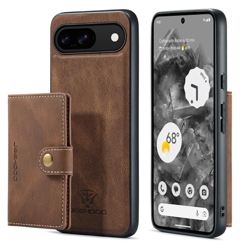 Étui magnétique Google Pixel 9 avec étui portefeuille détachable et coque antichoc