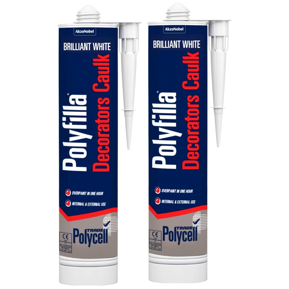 Decorators Caulk 290ml – White (Pack of 2) | Flexible Acrylic Sealant for Interior & Exterior Use | Smooth Finish, Paintable in 1 Hour