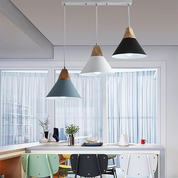 Lustre de conception conique pour illuminer et moderniser une table - 2