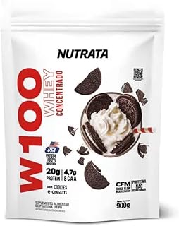 W100 Whey Concentrado - 900g Refil Cookies & Cream - Nutrata
