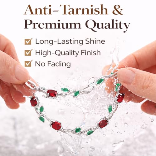 Image of Tulip Bracelet For Women | Anti Tarnish Floral Charm Bracelet For Women & Girls | Stainless Steel Tulip Bracelet | Stylish Party Daily Wear Accessory (Red Cherry)