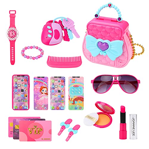 Yideng 17 Piezas Kit de Maquillaje para niños, Girls Play Juego de Juguetes de Maquillaje Lavable de simulación con Bolsa de cosméticos, Regalo para Halloween Navidad cumpleaños Niñas de 3 años o más Cover