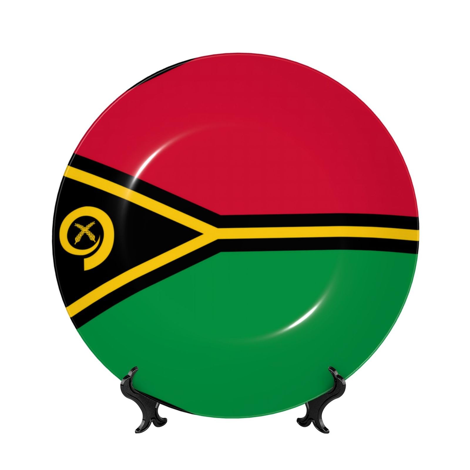 Platos decorativos con patrón de bandera de Vanuatu de 10 pulgadas para manualidades