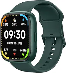 Bettdow SmartWatch, relogio smartwatch com Ecrã tátil e Alexa, à prova d'água IP68, relogio smartwatch feminino e masculino, com modo esportivo e recebimento de notificações (verde)