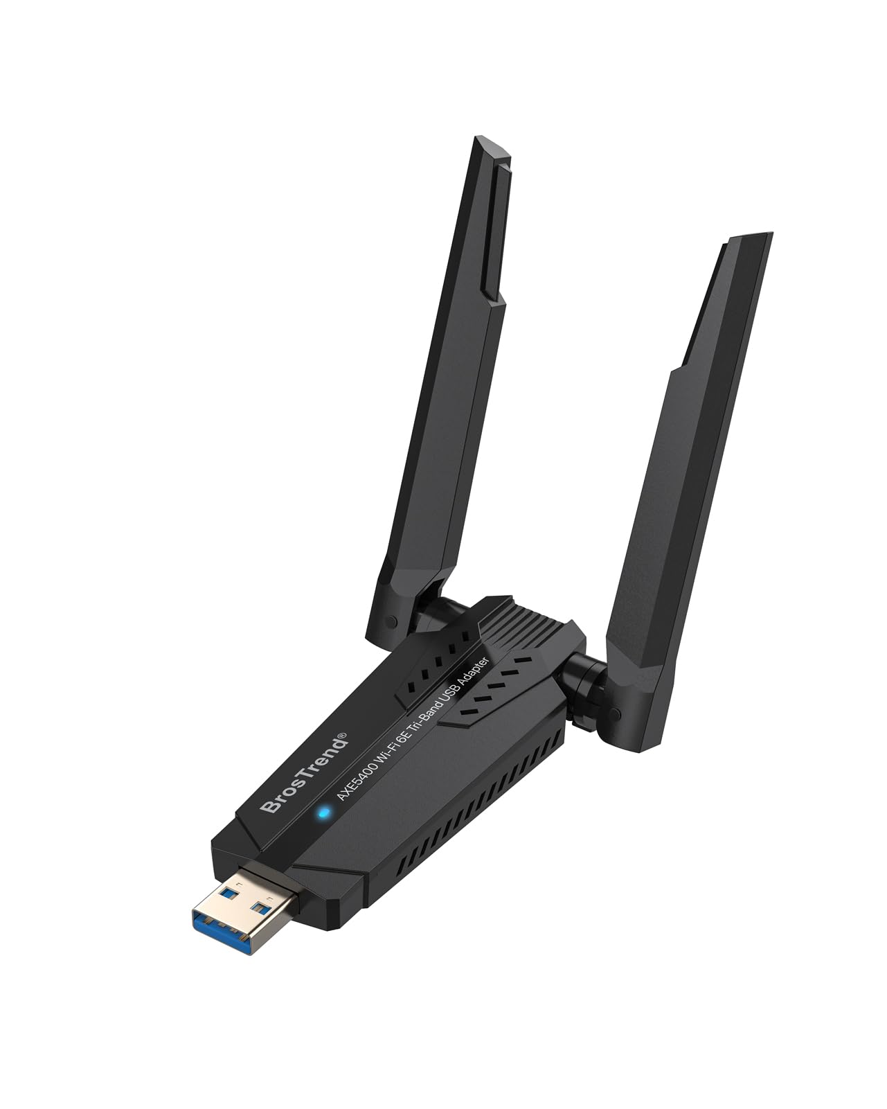 BrosTrend AXE5400 WiFi 6e USB Linux, Adaptador WiFi Linux para Ubuntu, Mint, Debian, Kubuntu, Zorin, Windows 10/11 etc. Raspberry Pi Wi-Fi Dongle Tri-Banda 6GHz / 5GHz /2.4GHz, Antena Wi-Fi para PC