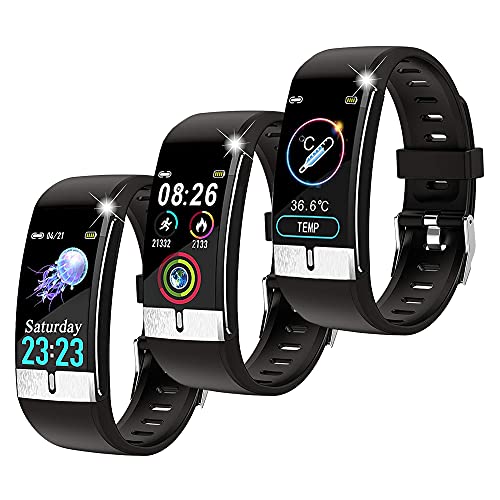 inDigi E66 Universal Sleek Fitness Watch - SMS/Call Alerts - IP68 Waterproof Activity Tracker [Heart Rate + Blood Pressure + Blood Oxygen (SPO2) + Pedometer]