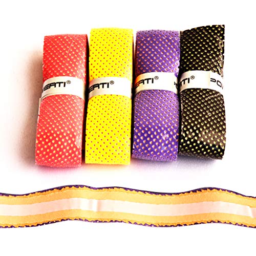 Mike Tennis Racket Grip Series-Classic -Perforated Super Absorbent-Ultra Cushion Replacement Tennis Grip For Badminton,Squash, Baseball, Table Tennis,Bike And More Pack 4 #TOP1