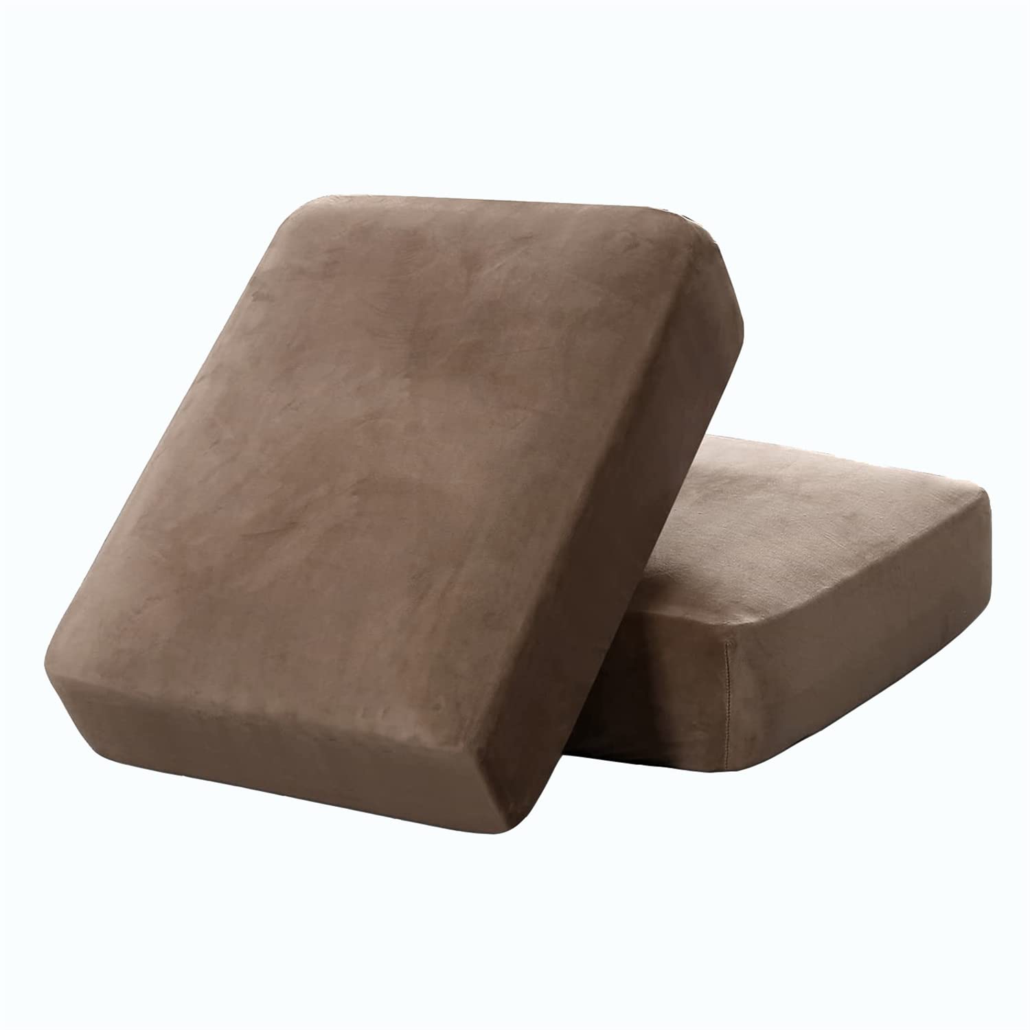 Sofa Seat Cushion Covers Stretch Sofa Cushion Slipcovers Luxurious Velvet Sofacushion Couch Individual Backrest Cushion Cover Non-Slip (Camel,2 ร Large) โ image 1