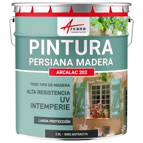 ARCANE INDUSTRIES Pintura para contraventanas de Madera: ARCALAC 202 - Gris Antracita - RAL 7016
