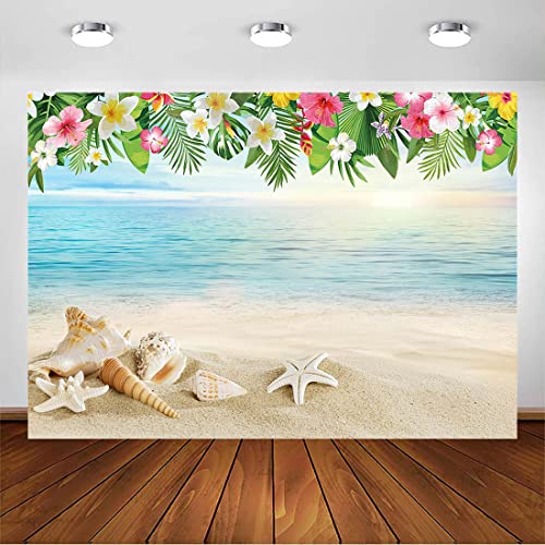 Avezano 2.1x1.5m Sfondo spiaggia tropicale, fondali floreali al...