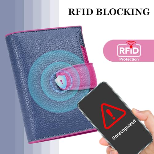 Image of Airkit Small Wallet Women RFID Blocking Soft Leather Bifold Compact Card Holder Wallet for Women with Zipper Coin Pocket 4 ID Window