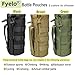 Fyelo Tactical MOLLE Bottle Pouch Bag, Travel/Sprots Molle Water Bottle Holder with Drawstring Open Top and Mesh Bottom - Green