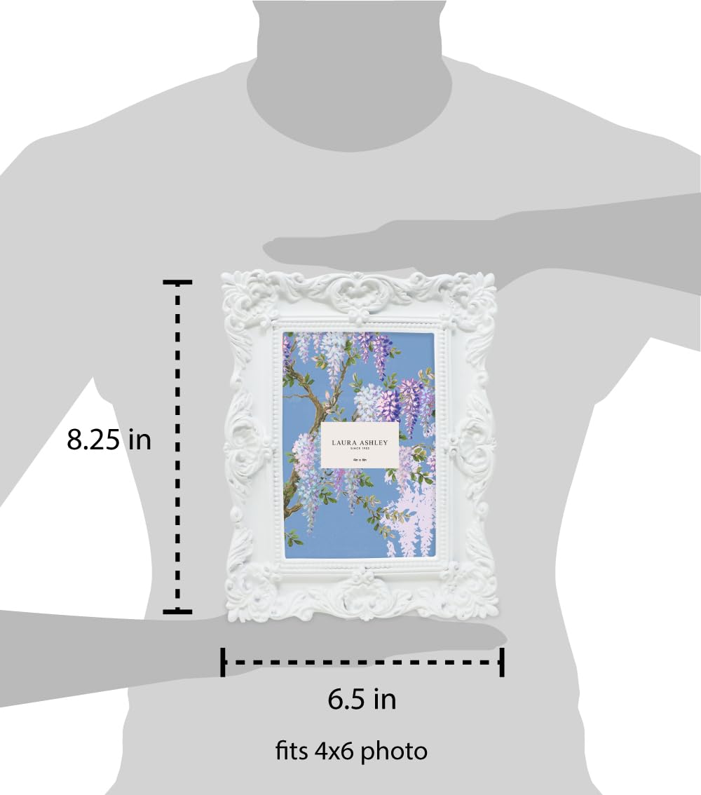 Amazon.com - Laura Ashley 4x6 White Ornate Textured Hand-Crafted