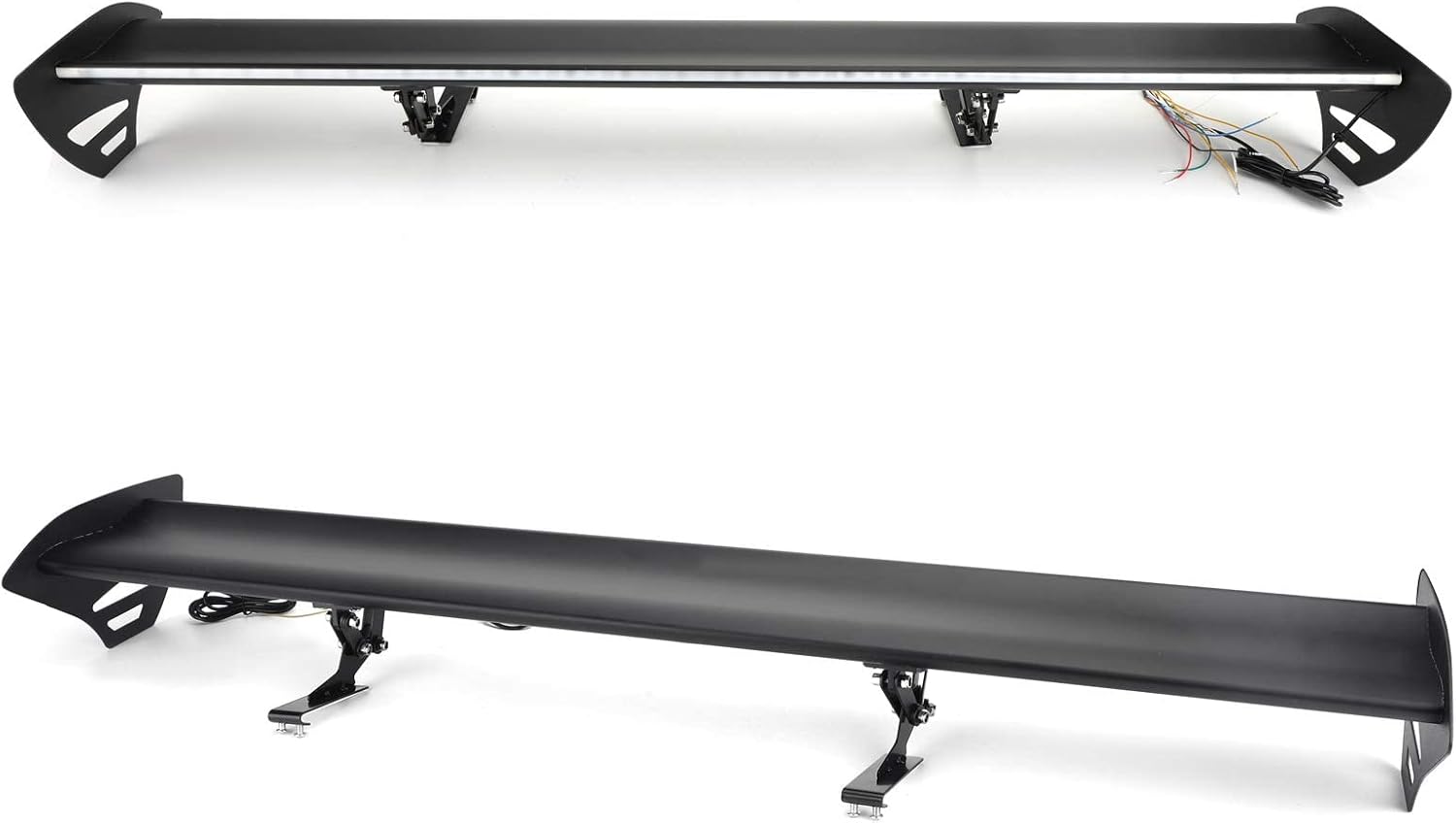 Artudatech Universal Hatch Adjustable Aluminum Rear Trunk Wing Racing Spoiler with LED