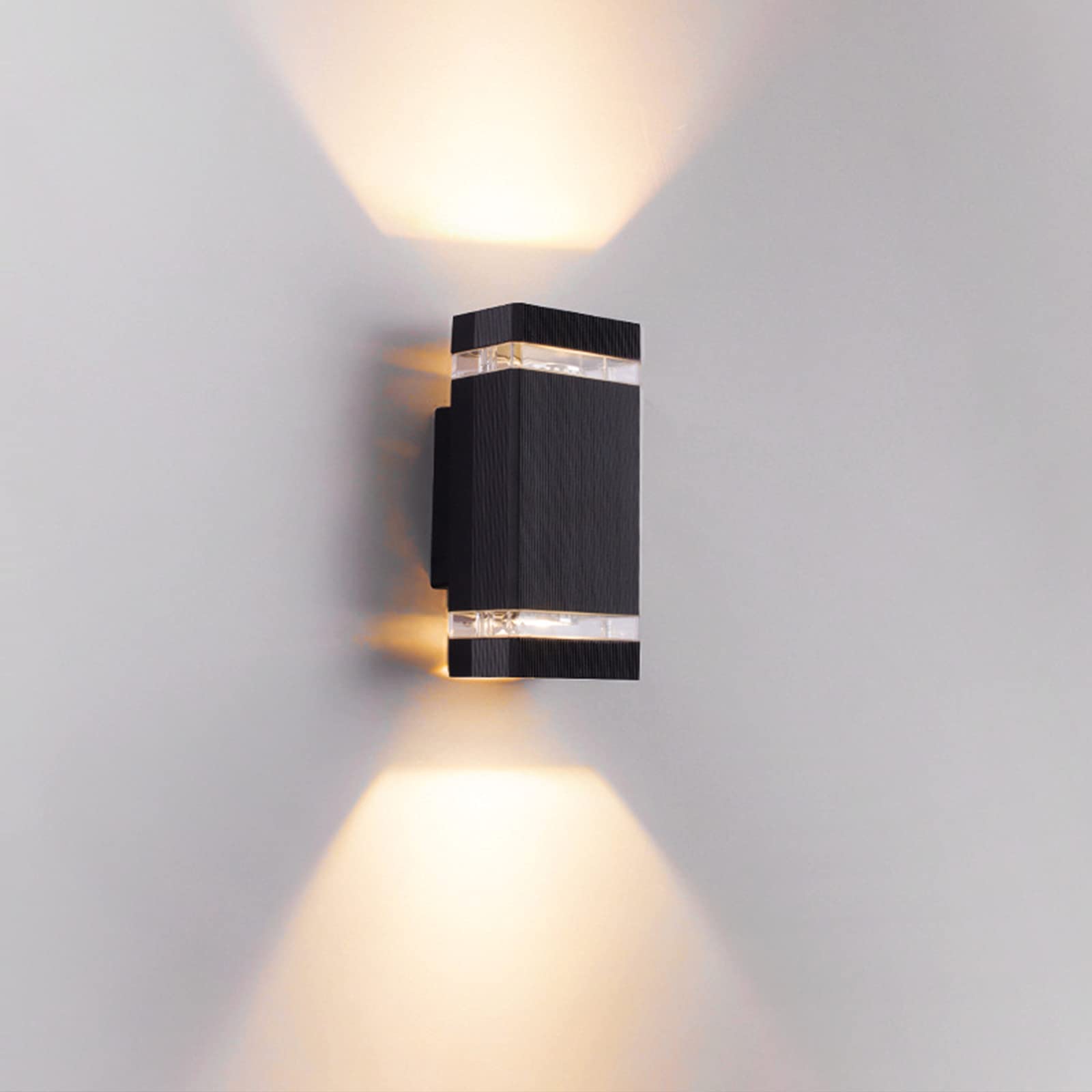 Up Down Wall Light Indoor Black, 10W Led Outdoor Wall Lamp Ip65 Wodoodporna, Aluminiowa Sypialnia Wall Spot Light Z Akrylowym Kloszem, Kinkiet Ścienny Ciepły Biały 3000K
