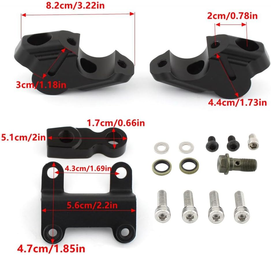 Motorcycle Handlebar Risers Kit Clamp with Offset Brakehose Extension Adapter Speedometer Relocation for YAMAHA MT-07 MT07 2021-2022