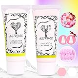 ASTRYAS Simulation Fake Whipped Cream Glue, 2PCS Decoden Cream Clay Glue Silicone Cream Adhesive Ket with 2 Plastic Decorating Mouth, Charm Craft Resin Decoration for Phone Case Making DIY Craft