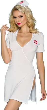 XSPICE Sexy Nurse Outfit For Women Nurse Costume Naughty Doctor Halloween Cosplay Outfits with Stethoscope