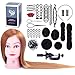 Produktbild SIGHTLING 66cm/26" Trainingsköpfe für Friseure Übungskopf 50% Echthaar Haar Frisierkopf Friseur Perückenkopf Puppenkopf Friseurkopf Ausbildung Kopf Mit Halter + DIY Haar Styling Braid Set
