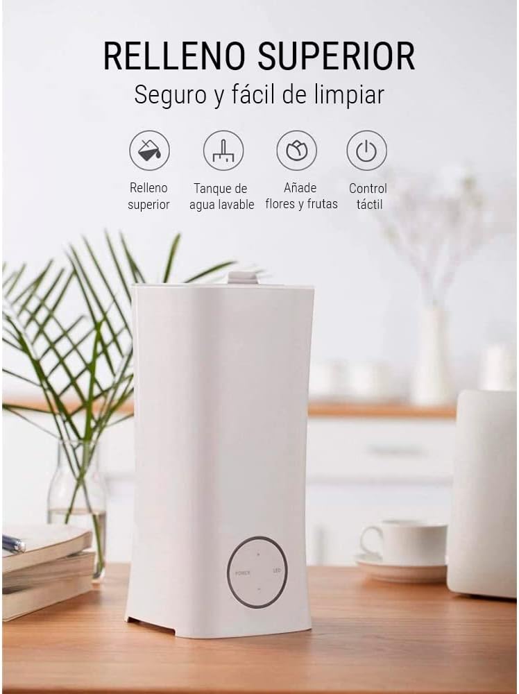 Solagua Humidificador Ultrasónico Aromaterapia C/Luces LED, Difusor de Aceites Esenciales, Purificador de Aroma de Vapor Frío. Ideal para Casa Oficina y Tienda (2L, 5424)