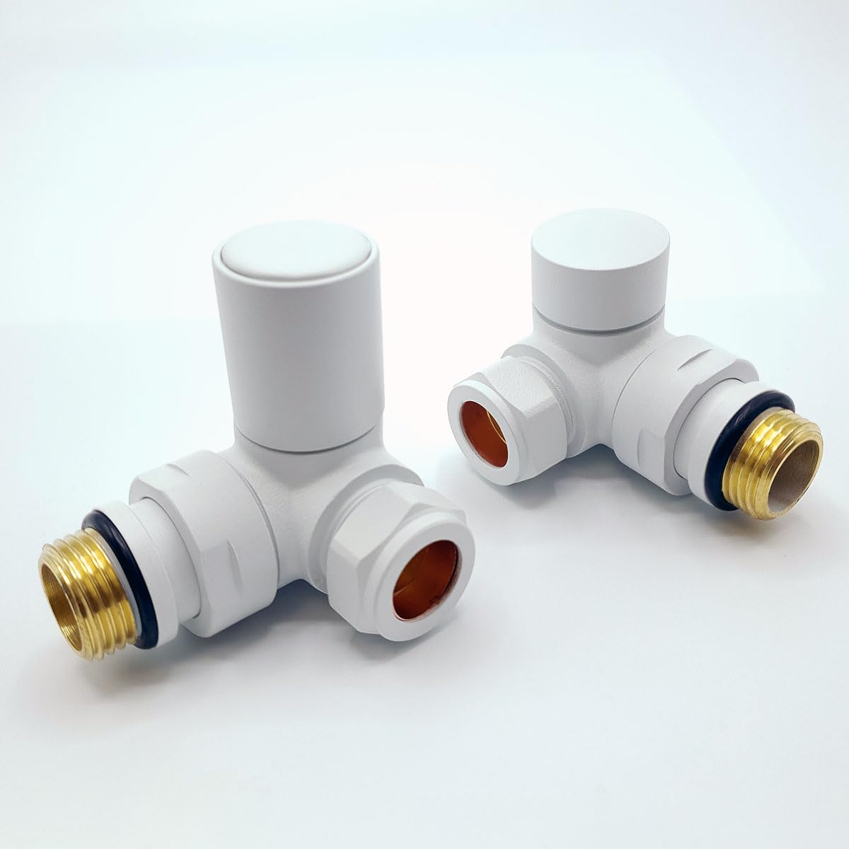 Lux Heat Corner White Manual Radiator Valve Set